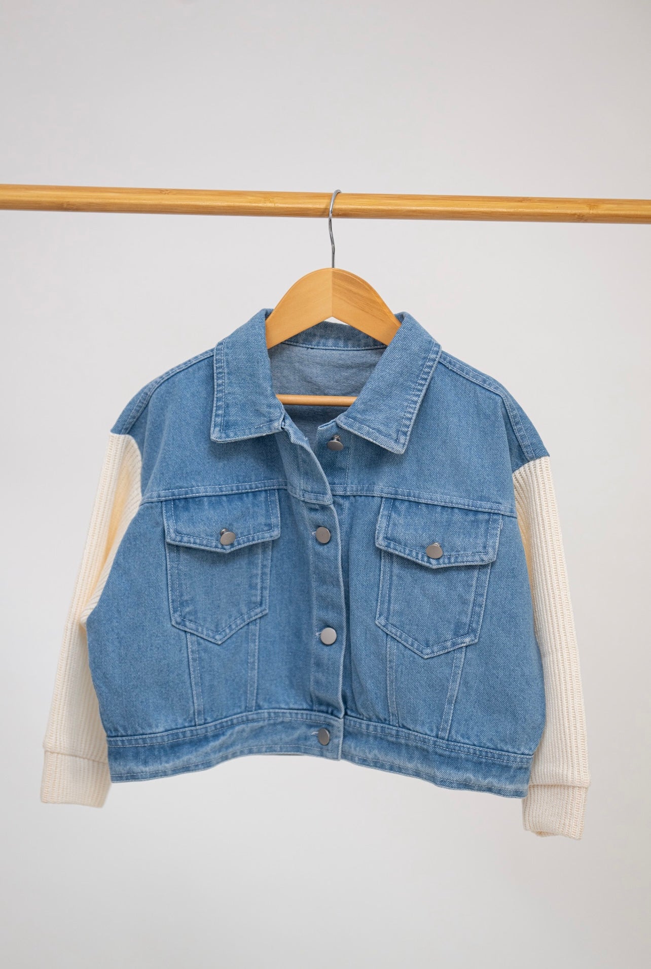 Denim knit jacket